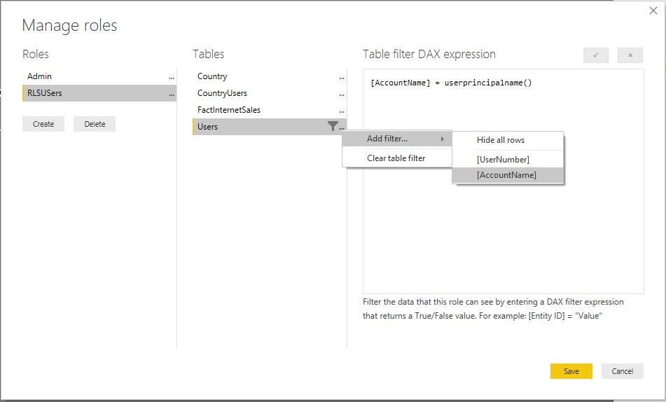 Set Expression dynamic RLS